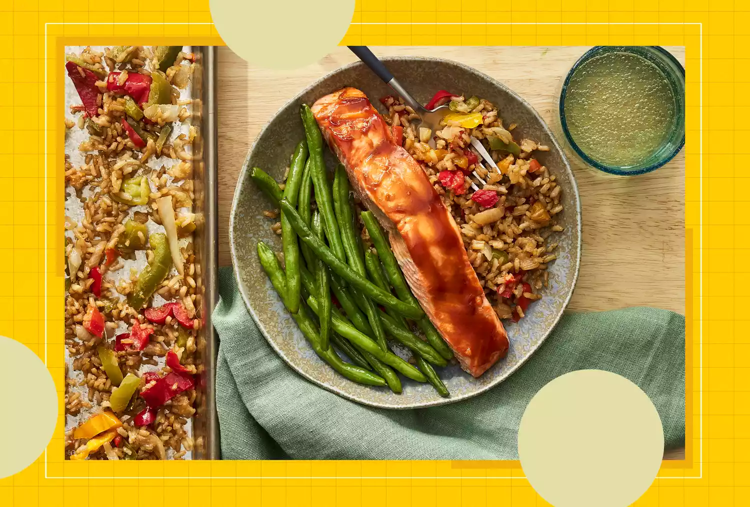 a recipe photo of the Sheet-Pan Teriyaki Salmon with Green Beans