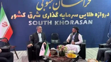 دیدار استاندار خراسان جنوبی با رئیس اتحادیه بازرگانی کابل در جریان برگزاری نمایشگاه اکسپو