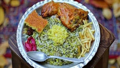 گشنیز پلو با مرغ زعفرانی ؛ آموزش مرحله به مرحله گشنیز پلو با مرغ زعفرانی ؛ آموزش مرحله به مرحله