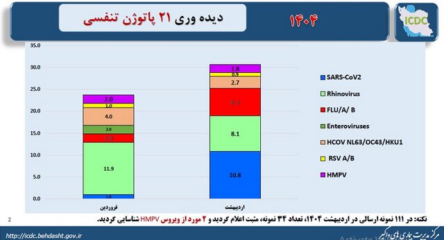 کرونا در ویروس های تنفسی شناسایی شده در اردیبهشت ماه